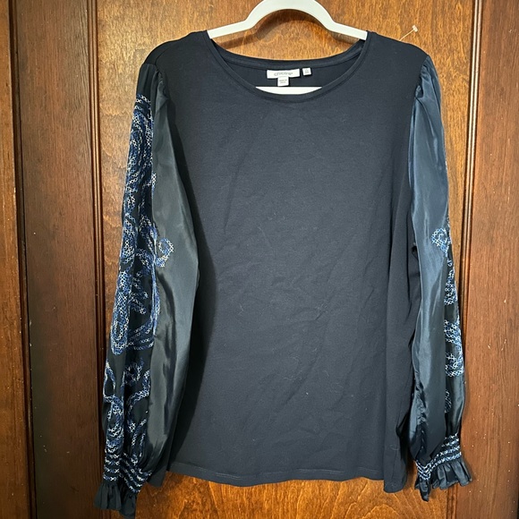 Chicos Embroidered Sleeve Top XXL - Picture 2 of 6